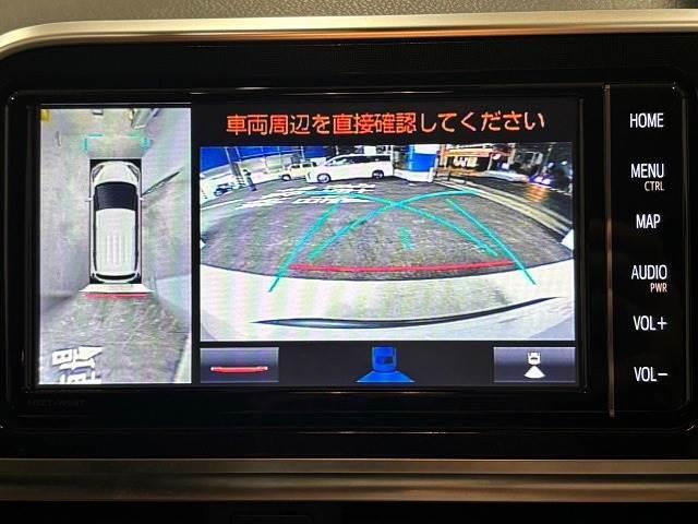 【パノラミックビューモニター】を装備しております。全周囲カメラで危険察知。狭い駐車場でも安心して駐車できますね。