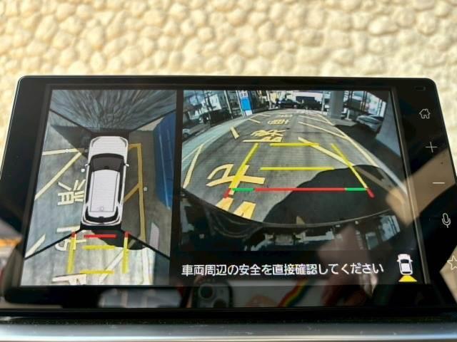 【パノラミックビューモニター】を装備しております。全周囲カメラで危険察知。狭い駐車場でも安心して駐車できますね。