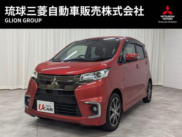 沖縄県の中古車ならｅＫカスタム Ｔセーフティパッケージ　・本土仕入・インタークーラーターボ・車検Ｒ６年１２月・整備付・三菱認定保証・純正ナビ・フルセグＴＶ・ＥＴＣ・全方位カメラ・ドラレコ・プッシュスタート・スマートキー・シートヒーター・衝突被害軽減ブレーキ