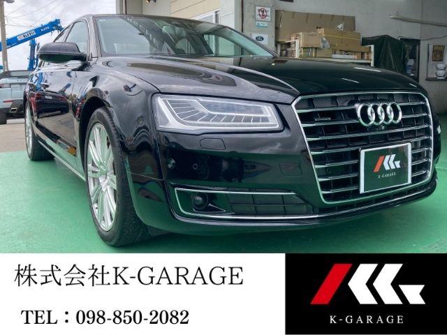 豊見城市 株式会社　Ｋ－ＧＡＲＡＧＥ　ジョイカル沖縄　豊見城店 アウディ Ａ８ ４．０ＴＦＳＩクワトロ　ヘッドアップディスプレイ　マトリックスＬＥＤ　　ＥＴＣ　フルセグＴＶ　純正２０ＡＷ　ＢＯＳＥサウンドシステム　メモリー付パワーシート　全周囲カメラ　ドラレコ　取説　記録簿 ブラックＭ 3.6万km 2018(平成30)年