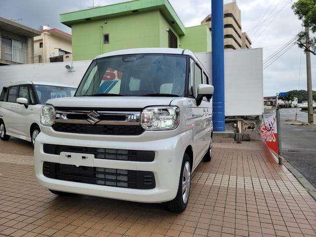 沖縄県島尻郡南風原町の中古車ならスペーシア ハイブリッドＸ　展示車　　全方位モニター付メモリーナビ＋スズキコネクト対応通信機　プッシュスタート　両側パワースライドドア　ＬＥＤヘッドライト　スリムサーキュレーター　マルチユースフラップ