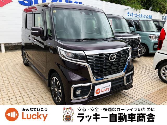 沖縄県の中古車ならフレアワゴンカスタムスタイル ハイブリッドＸＴ　アラウンドビューモニター　ｂｌｕｅｔｏｏｔｈ　両面パワースライドドア　ＬＥＤランプ　地デジ　Ｂカメラ　エアバッグ　スマキー　リアコーナーセンサー　サイドエアバッグ　ＡＢＳ　盗難防止装置　クルコン