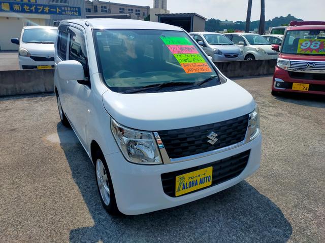 沖縄県の中古車ならワゴンＲ ＦＸ　☆ナビ☆ワンセグＴＶ☆ブルートゥース☆ＣＤ☆オートエアコン☆シートヒーター☆アイドリングストップ☆社外１４インチアルミホイール☆ドラレコ☆光軸調整ライト