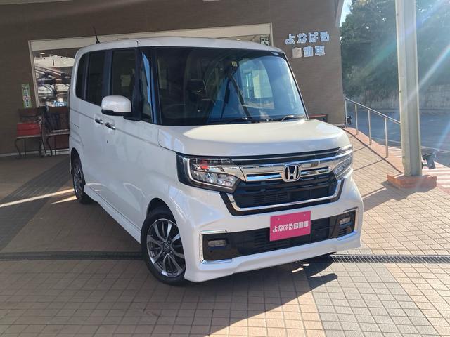 沖縄県の中古車ならＮ－ＢＯＸカスタム Ｌ　社外ナビ・バックモニター・ＥＴＣ・ステアリングスイッチ・パワースライドドア・ＬＥＤヘッドライト・ＬＥＤフォグランプ・プッシュスタート・スマートキー・衝突軽減ブレーキ・アルミホイール