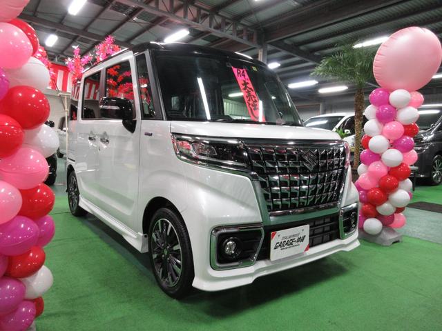 沖縄県中頭郡中城村の中古車ならスペーシアカスタム ハイブリッドＸＳ　・ナビ・ＬＥＤ・バックカメラ・ハーフレザー・ツインパワードア・エアロＶｒ