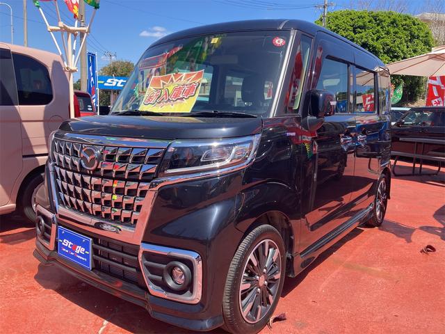 沖縄県の中古車ならフレアワゴンカスタムスタイル ハイブリッドＸＳ　純正アルミ　スマートキー　アイドリングストップ　Ｂｌｕｅｔｏｏｔｈ　ＴＶ　ＣＤ　ＤＶＤ　両側パワースライドドア