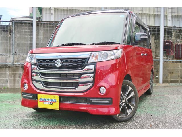 沖縄県の中古車ならスペーシアカスタムＺ ターボ　大開口スライドドア　２トーンカラー　ナビ　ＴＶ　ＤＶＤ　Ｂｌｕｅｔｏｏｈ　ＬＥＤ　ＥＴＣ　純正アルミ　修復歴なし