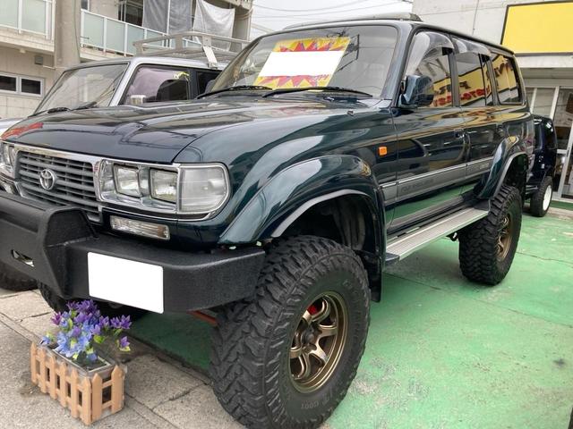 沖縄県宜野湾市の中古車ならランドクルーザー８０ ＶＸリミテッド　センターデフロック　リアスポイラー　リフトアップ　社外足回り　社外アルミ　フロントバンパー　４ＷＤ　ディーゼルターボ