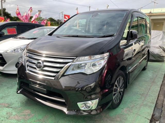 沖縄県沖縄市の中古車ならセレナ ハイウェイスターＳ－ＨＶアドバンスドセーフティパック　エマージェンシーブレーキ　アラウンドビューモニター　フリップダウンモニター　ナビ　フルセグ　ＥＴＣ　クルーズコントロール　リアオートエアコン