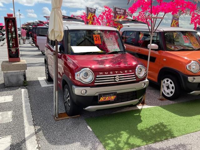 沖縄県の中古車ならハスラー Ｊターボ　ナビ、ＴＶ、ＣＤ，ＤＶＤ、Ｂｌｕｅｔｔｏｔｈ、シートヒーター、安全装置、１５インチアルミ、ターボ、ツートンカラー