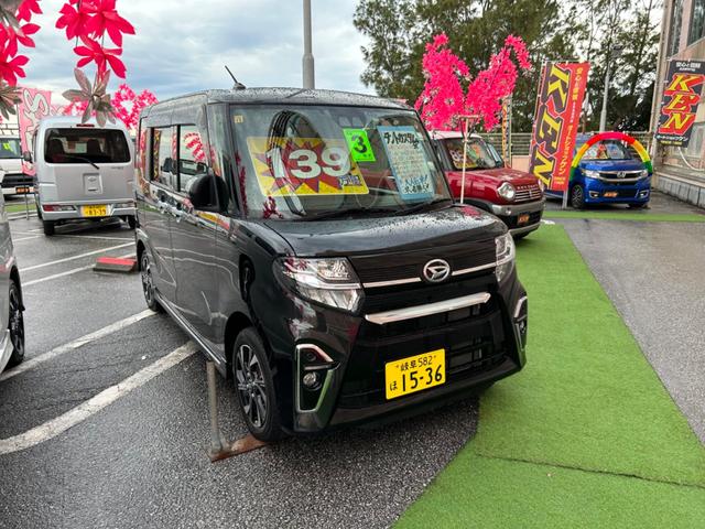 沖縄県中頭郡北谷町の中古車ならタント カスタムＸ　ナビ．ＴＶ．ＣＤ．ＤＶＤ．Ｂｌｕｅｔｏｏｔｈ．ＥＴＣ．バックカメラ．両側パワースライドドア．本土中古車．アルミ．ホイール．安全装備．ドライブレコーダー