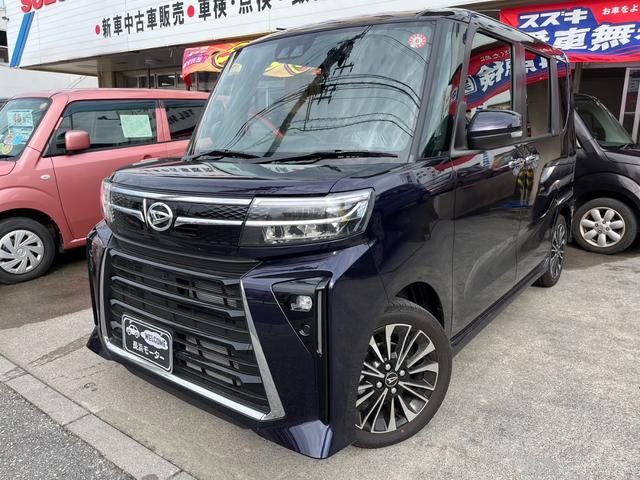 沖縄県の中古車ならタント カスタムＲＳ　９インチディスプレイオーディオ　バックカメラ　ＨＤＭＩ機能　ブルートゥース　フルセグＴＶ　ステアリングリモコン　両側パワースライドドア　プッシュスタート　コーナーセンサー　シートヒーター　ＵＳＢ