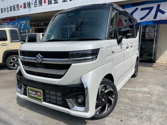 沖縄県の中古車ならスペーシアカスタム ハイブリッドＸＳ　全方位モニター９インチナビ　フルセグＴＶ　バックカメラ　ドライブレコーダー　ＥＴＣ　ブルートゥース　ＨＤＭＩミラーリング　クルーズコントロール　ステアリングリモコン　両側パワースライドドア