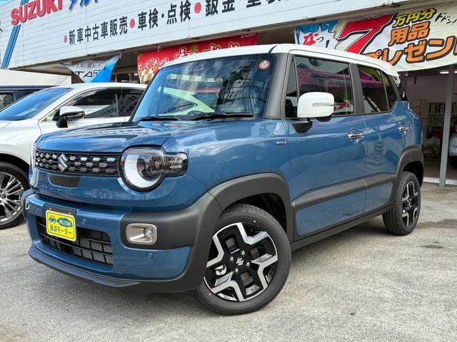 宜野湾市 長浜モーター（有） スズキ クロスビー ハイブリッドＭＺ　全方位モニター　９インチ　フルセグＴＶ　バックカメラ　Ｂｌｕｅｔｏｏｔｈ　ドライブレコーダー　ＥＴＣ　ステアリングリモコン ブルー 13km 2025(令和7)年