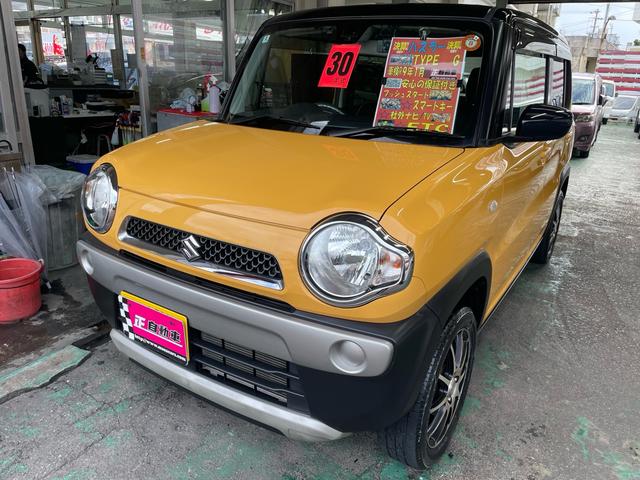 沖縄県の中古車ならハスラー Ｇ　社外ナビ　フルセグＴＶ　Ｂｌｕｅｔｏｏｔｈ　バックカメラ　ＥＴＣ　シートヒーター　アイドリングストップ　スマートキー　社外アルミ　レーダーブレーキサポート