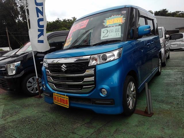 沖縄の中古車 スズキ スペーシアカスタムＺ 支払総額 83万円 リ済込 2017(平成29)年 10.0万km ブルーＭ