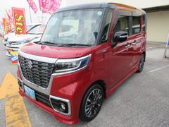 スペーシアカスタム ハイブリッドXS ETC 両側電動スライドドア TV クリアランスソナー レーンアシスト 衝突被害軽減システム オートライト スマートキー アイドリングストップ 電動格納ミラー シートヒーター ベンチシート CVT 中古車画像