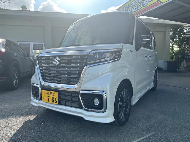 沖縄県の中古車ならスペーシアカスタム ハイブリッドＸＳ　全方位モニター　８インチテレビナビ　Ｂｌｕｅｔｏｏｔｈ　バックカメラ　両側パワースライドドア　ヘッドアップディスプレイ