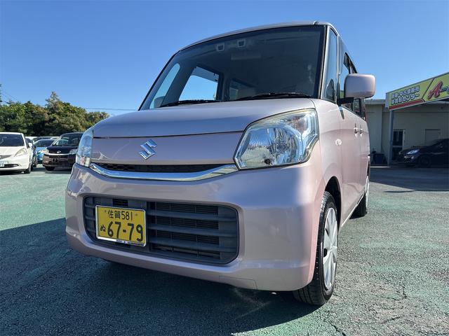 沖縄県の中古車ならスペーシア Ｘ　ＣＤチューナー　左側パワースライドドア　デュアルカメラブレーキサポート　ＥＴＣ　シートヒーター　オートエアコン　プッシュスタート　スマートキー