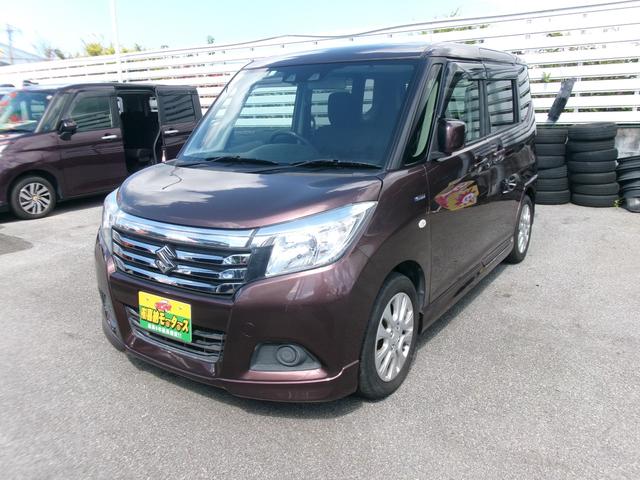 沖縄県の中古車ならソリオ ハイブリッドＭＸ　ワンセグＴＶ　ＣＤ　ＤＶＤ　ＡＵＸ端子　バックモニター　ＥＴＣ　純正１５インチアルミ　衝突被害軽減ブレーキ　白線逸脱警報　横滑り防止装置　クルーズコントロール