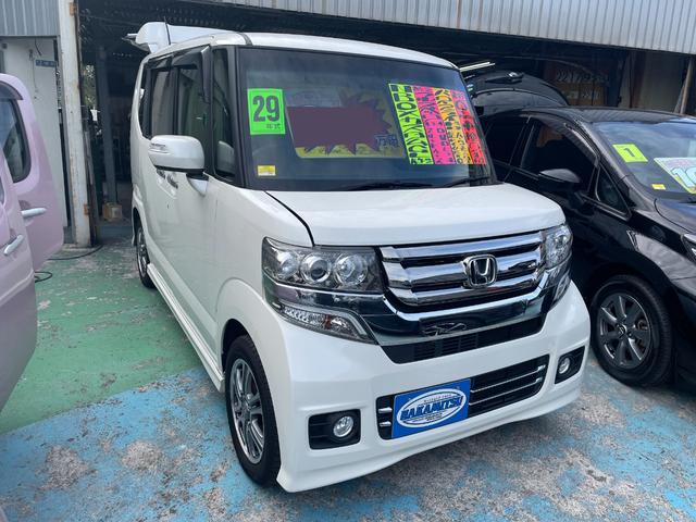 沖縄県沖縄市の中古車ならＮ－ＢＯＸカスタム Ｇ・Ｌパッケージ　ナビ　ブルートゥース　片側パワースライドドア