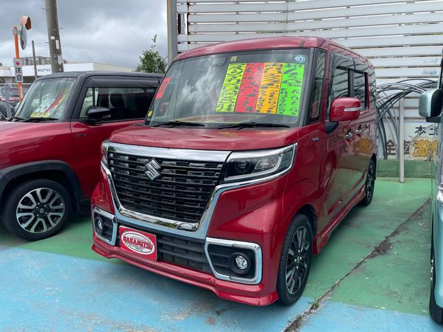 沖縄県の中古車ならスペーシアカスタム ハイブリッドＸＳターボ　両側パワースライドドア　バックモニター　コーナーセンサー　ブルートゥース