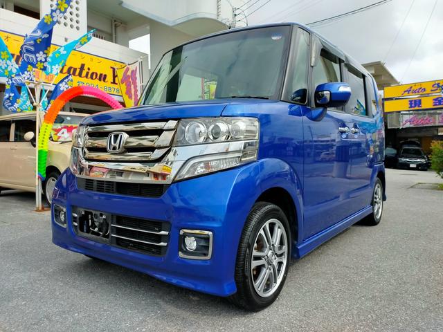 沖縄の中古車 ホンダ Ｎ－ＢＯＸカスタム 支払総額 79万円 リ済込 2017(平成29)年 8.9万km ブルーＭ