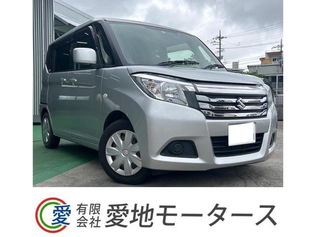 沖縄県南城市の中古車ならソリオ Ｇ　エアコン／パワーウィンドウ／電動格納ミラー／左側パワースライドドア／社外７インチＴＶナビ／バックカメラ／プッシュスタート／３６０度ドライブレコーダー／ＥＴＣ車載器／社外革調シートカバー