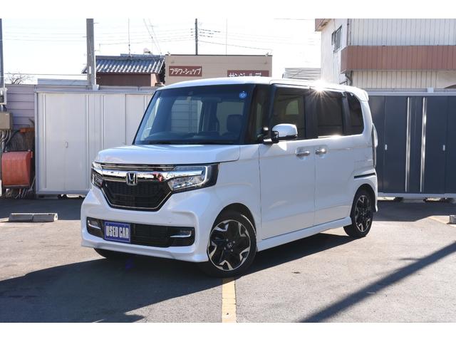 ホンダ Ｎ－ＢＯＸカスタム Ｇ・Ｌターボホンダセンシング　両側電動スライドドア　純正ナビ　バックカメラ　パドルシフト　Ｂｌｕｅｔｏｏｔｈ　ステアリングスイッチ　クルーズコントロール　ハーフレザーシート　１年距離無制限保証付き