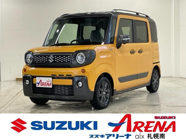 スズキ スペーシアギア ハイブリッドＸＺ　ターボ　４ＷＤ☆９インチ全方位モニター付きナビ☆届出済未使用車☆デュアルカメラブレーキサポート☆スズキコネクト対応☆両側パワースライドドア☆