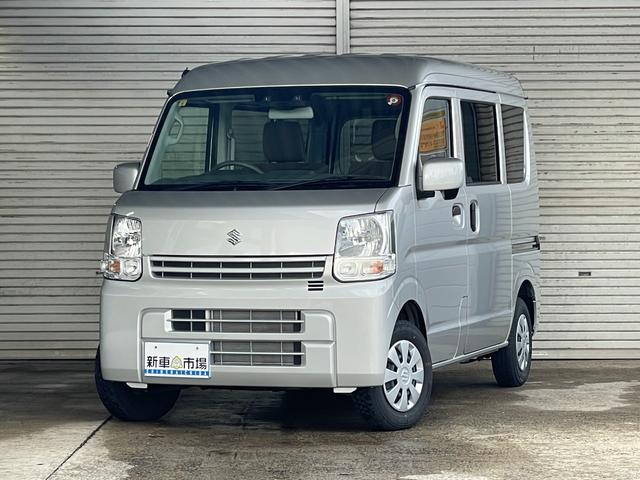 スズキ エブリイ ＰＣ　４ＷＤ　ＡＴ　禁煙車　スズキセーフティサポート　衝突被害軽減ブレーキ　車線逸脱警報　横滑り防止　オートライト　キーレス　クリアランスソナー　パワーウィンドウ　電格ドアミラー　ＵＳＢ電源ソケット　マット