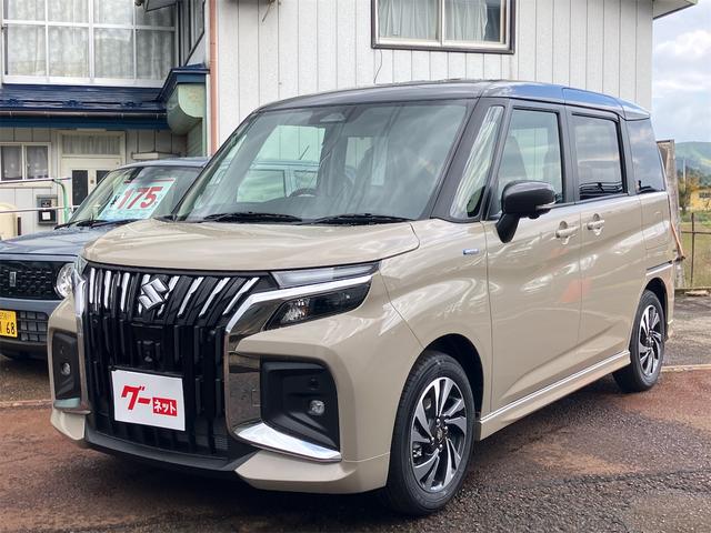 ソリオバンディット（スズキ）ハイブリッドＭＶ　４ＷＤ　全周囲カメラ　ナビ　ＴＶ　クリアランスソナー　オートクルーズコントロール　レーンアシスト　衝突被害軽減システム　両側電動スライドドア　オートライト　ＬＥＤヘッドランプ　スマートキー 中古車画像