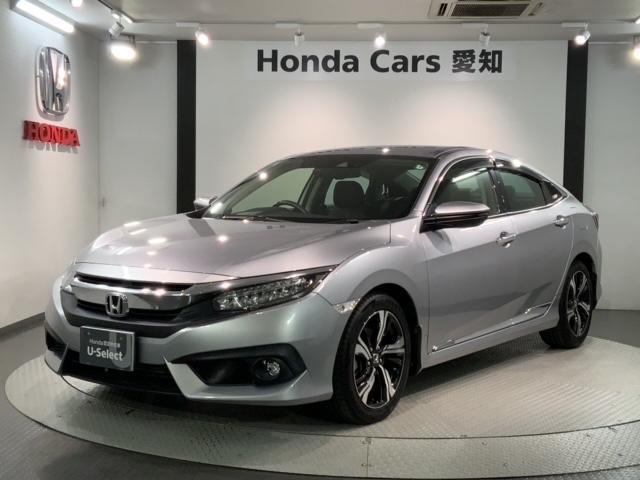 シビック(ホンダ) セダン　ホンダセンシング　最長５年保証　ナビ　Ｒカメラ　ＣＤ　ＤＶＤ　ＢＴオーディオ　音楽録音　ＴＶ　アルミ　ＬＥＤヘッド　フォグ　シートヒーター　パワーシート　ワンオーナー　スマートキー　イモビライザー 中古車画像