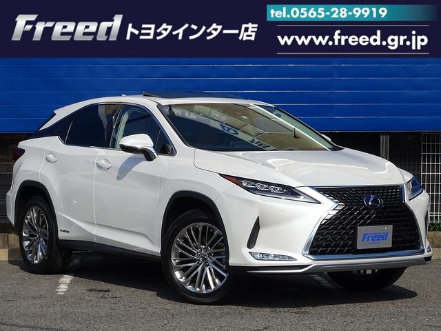 RX450h バージョンL 新型モデル マークレビンソン ムーンルーフ ブレードスキャンアダプティブハイビーム 新色オーカーセミアニリン本革 パノラミックビューモニター 後席シートヒーター 純正ドラレコ パワーバックドア 1オナ(1枚目)