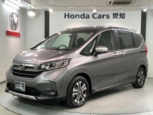 ホンダ フリードハイブリッド ハイブリッド・クロスター　ＨｏｎｄａＳＥＮＳＩＮＧ新車保証試乗禁煙車　シートＨ　Ｒカメ　カーテンエアバック　オートエアコン　ＬＥＤヘッドライト　ＤＶＤ再生　スマートキー　衝突被害軽減ブレーキ　フルセグ　ＥＴＣ　エアバッグ