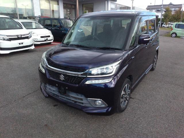 ソリオバンディット(スズキ) ハイブリッドＭＶ　衝突被害軽減システム／先進装置スイッチ／オートエアコン／オートライト／全方位バックモニター／ＬＥＤヘッドライト／左側パワースライド／プッシュスタート／ステリモ／クルコン／ＴＶ／ラジオ／ＣＤ／ＤＶＤ 中古車画像