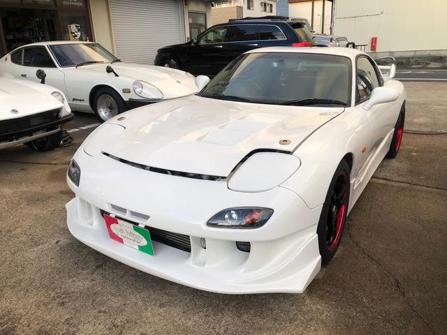 ＲＸ－７ タイプＲＩＩ　ＲＥ雨宮フロントバンパー　社外サイド・リアバンパー　ＦＲＰダクトボンネット　リアトランクスポイラー　テールランプ５型純正　Ｂｌｉｔｚ車高調　ＥＣＵパワーＦＣ　エアセパレーター社外アルミ製