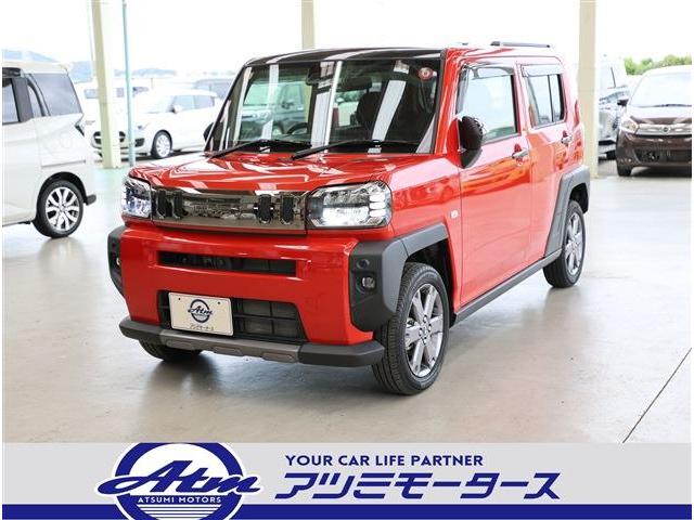 タフト Ｇターボ　ダーククロムベンチャー　衝突被害軽減ブレーキ　コーナーセンサー　ＬＥＤヘッドライト　ＬＥＤフォグランプ　ガラスルーフ　シートヒーター　スマホナビ連携９型ディスプレイオーディオ　３６０°パノラマビューモニター　ＥＴＣ（1枚目）
