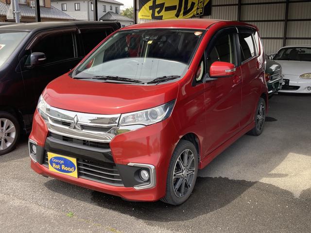 三菱 ｅＫカスタム Ｔセーフティパッケージ　４ＷＤ　ドライブレコーダー　ＥＴＣ　全周囲カメラ　ナビ　ＴＶ　衝突被害軽減システム　オートマチックハイビーム　ＨＩＤ　スマートキー　アイドリングストップ　電動格納ミラー　シートヒーター　ベンチシート