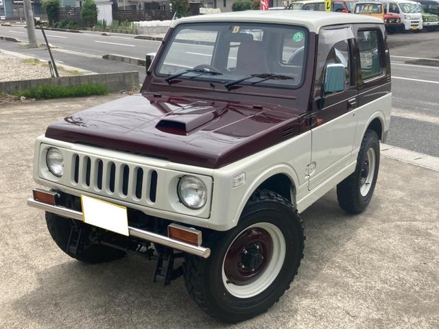 ジムニー 　ＪＡ１１／４ＷＤ／ターボ／レトロ仕様／リフトアップ／オートマ車／エアコン付き／背面タイヤ／タイミングベルト交換済み／車検整備付