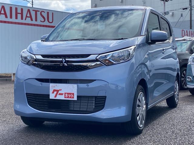 ｅＫワゴン Ｍ　届出済未使用車　衝突被害軽減ブレーキ　コーナーセンサー　キーレスエントリー　シートヒーター　アイドリングストップ　ベンチシート　電動格納ドアミラー　光軸調整機能　マニュアルエアコン　バックカメラ（1枚目）