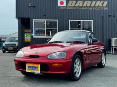 カプチーノ ベースグレード F6A マツダレッドにオールペン済み エンジンリフレッシュ済み タイミングベルト交換済み クラッチ関連一式新品交換 新品BRKベーシックマフラー  社外MOMOステ OL車 専門店整備済み 室内展示車 中古車画像