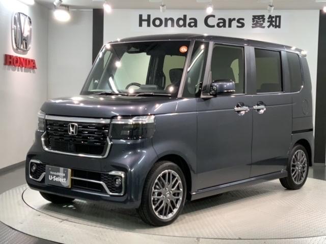 Ｎ－ＢＯＸカスタム ターボ　当社試乗車　新車保証継承　禁煙　８インチナビＶＸＭ－２４５ＺＦＥｉ　Ｒカメラ　Ｂｌｕｅｔｏｏｔｈ　ＥＴＣ車載器　フロアカーペット　両側電動スライドドア　シートバックテーブル　本革巻きハンドル（1枚目）
