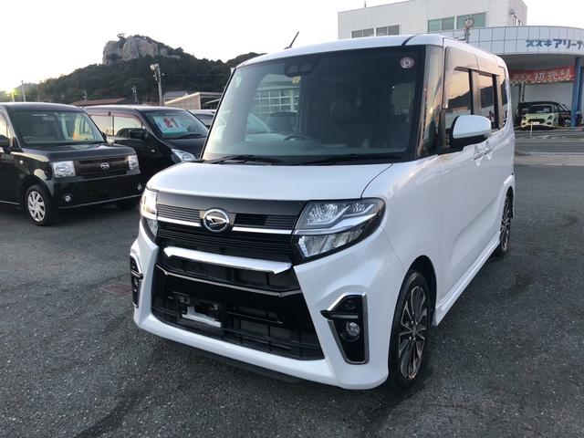 タント カスタムＲＳセレクション　ワンオーナー／Ｗ電動スライド／黒半革／禁煙車／ナビＴＶ／ＬＥＤ／ＥＴＣ／衝突軽減ブレーキ／前席シートヒーター／レーダークルーズ／スマートキー／ハーフレザーシート