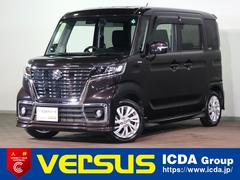 スペーシアカスタム ハイブリッドGS 社外ナビ/ワンセグTV/ブルートゥース接続/CD・DVD/ETC/衝突軽減ブレーキ/インテリキー/LEDオートライト/クリアランスソナー/シートヒーター/左側パワースライドドア/純正14インチアルミ 中古車画像