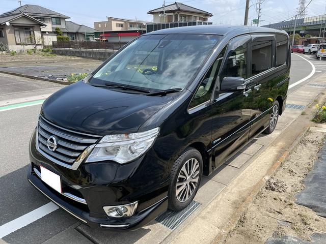 日産 セレナ ハイウェイスターＶエアロモード＋セフティＳＨＶＡセフ　ＥＴＣ　全周囲カメラ　ＴＶ　オートクルーズコントロール　衝突被害軽減システム　両側電動スライドドア　ＬＥＤヘッドランプ　スマートキー　アイドリングストップ　電動格納ミラー　３列シート