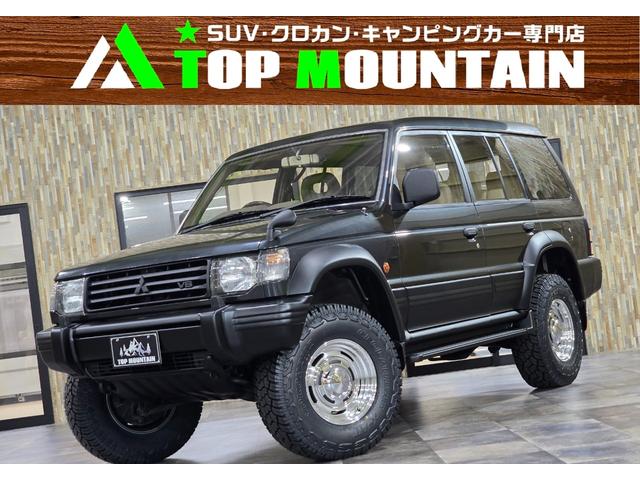 三菱 パジェロ ワイド　エクシード　切替４ＷＤ　サンルーフ　グラファイトグレーＭ全塗装　リフトアップ　ＤＥＡＮ１６インチ　ジオランダーオールテレーン　ＥＴＣ　ドライブレコーダー　ダブルエアコン