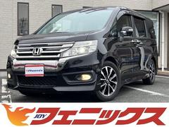 ホンダ　ステップワゴンスパーダ　Ｚ　クールスピリット☆ワンオーナー☆純正ナビフルセグＴＶ☆　☆後席モニター☆ハーフレザーシート☆アイドリングストップ☆ビルトインＥＴＣ☆パドルシフト☆ＨＩＤオートライト☆クルーズコントロール☆コンフォートビューパッケージ☆アクティブコーナリングライト☆