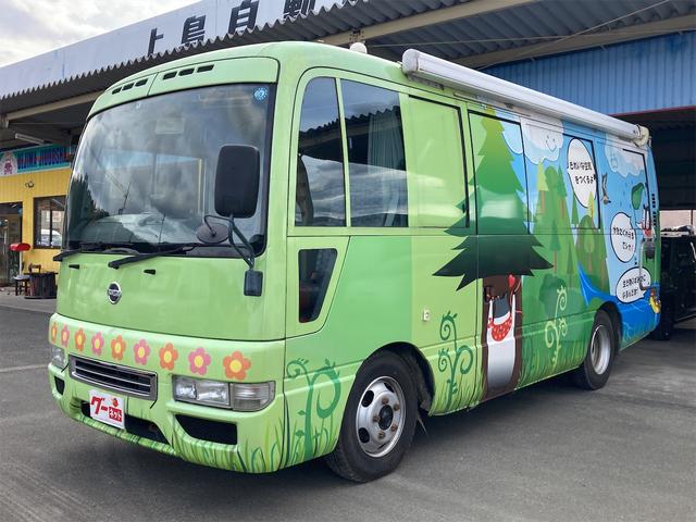 日産 シビリアンバス 　事務室車　バス　ＡＴ　ＥＴＣ　スライドドア　ＣＤ　ＤＶＤ再生　カセット　１００Ｖ電源