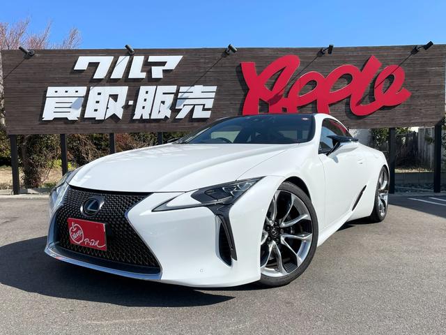 レクサス ＬＣ５００　Ｓパッケージ　車高調　ＣＦＲＰルーフ　２１インチ鍛造アルミホイール　三眼ＬＥＤヘッドライト　ＶＤＩＭ＆ＬＤＨ　レクサスセーフティシステム　ＢＳＭ　アルカンターラ＆本革レッドスポーツシート　禁煙車